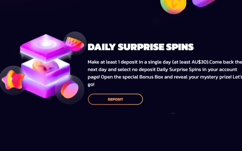 daily surprise spins at 21bit