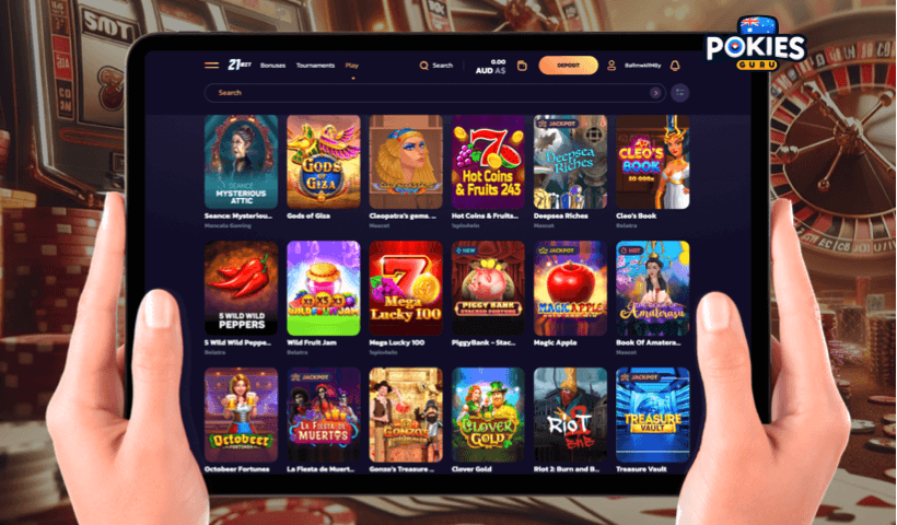 Selection of pokies at 21Bit